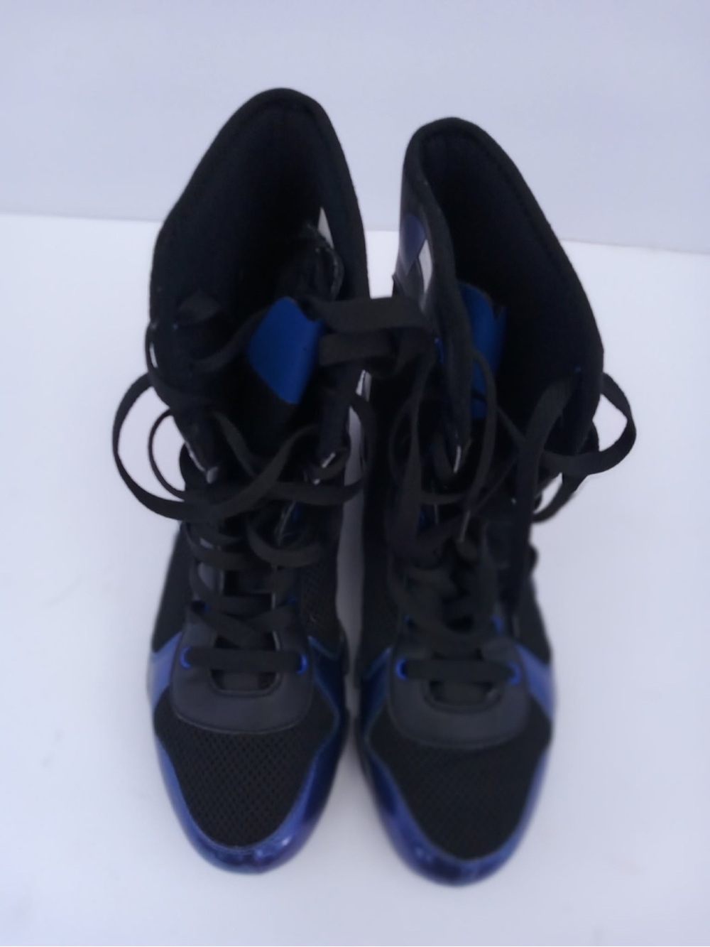 Ringside Boxing Shoes Blue Black High Top Boxing Boots